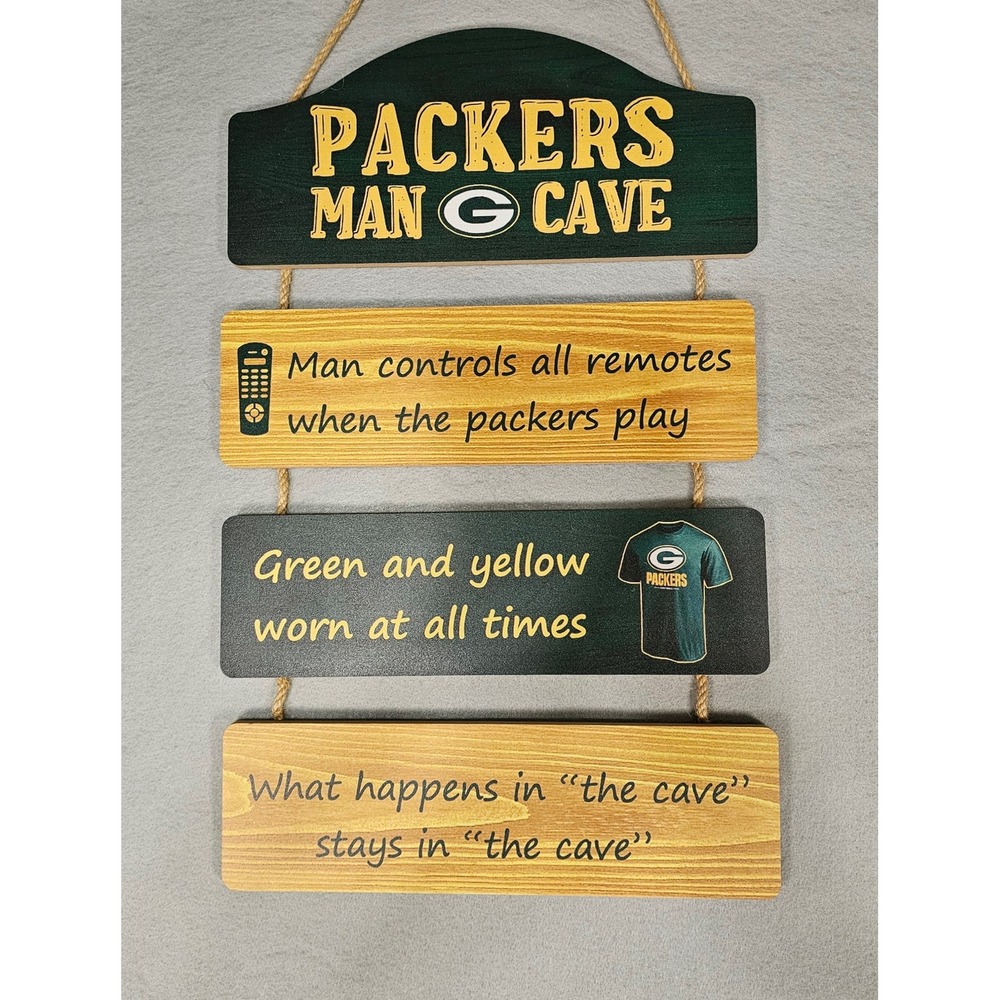 Green Bay Packers Man Cave Hanging Sign Football Fan Wall Decor Green Bay